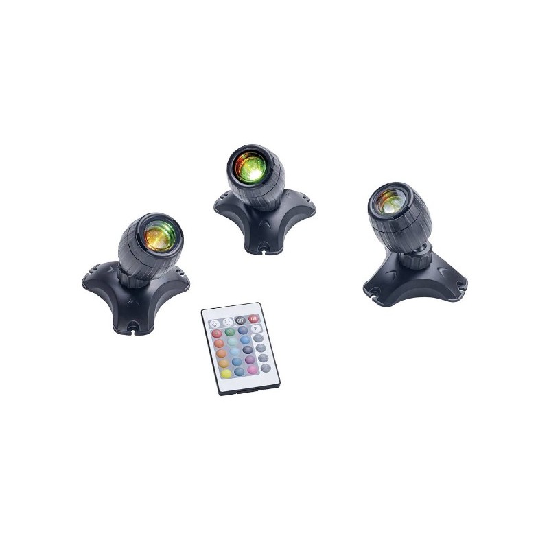 Oase Pontec Pondostar Led RGBW n. 3 faretti PER ILLUMINAZIONE SUBACQUEA A LED LAGHETTI  set 3Pz