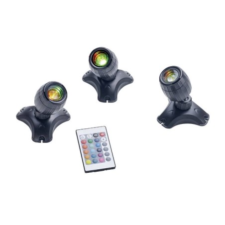 Oase Pontec Pondostar Led RGBW n. 3 faretti PER ILLUMINAZIONE SUBACQUEA A LED LAGHETTI  set 3Pz