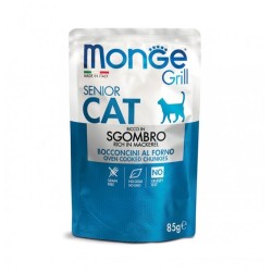Monge gatto grill senior allo sgombro da 85 gr in busta