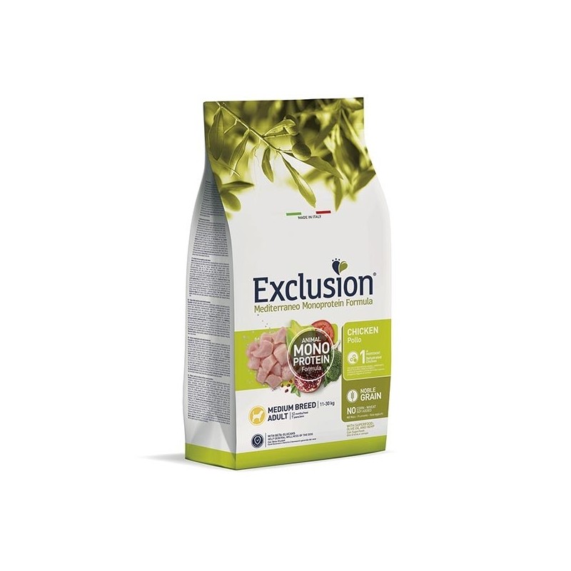 Exclusion Mediterraneo Monoprotein Adult Medium Breed con Pollo 12 kg
