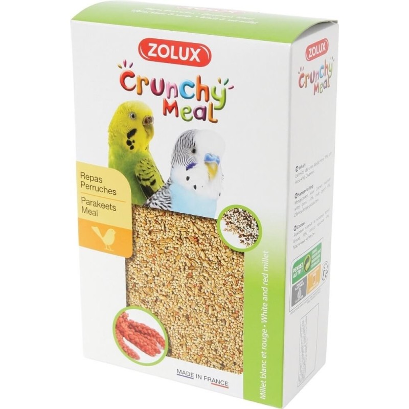 Zolux crunchy meal per parrocchetti e pappagallini gr 800