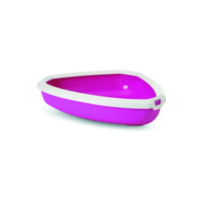 Savic Ricon  lettiera per gatti angolare 58.5 cmx46 cmx13,5 cm fucsia