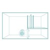 AQPet Kit Acquario Kubic 90 nero laccato con supporto vetro extrachiaro accessoriato di tutta la tecnica