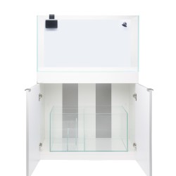 AQPet Kit Acquario Kubic 90 nero laccato con supporto vetro extrachiaro accessoriato di tutta la tecnica