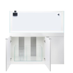 AQPet Kit Acquario Kubic 120 bianco laccato lucido ccon supporto vetro extrachiaro accessoriato di tutta la tecnica
