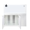 AQPet Kit Acquario Kubic 120 bianco laccato lucido ccon supporto vetro extrachiaro accessoriato di tutta la tecnica
