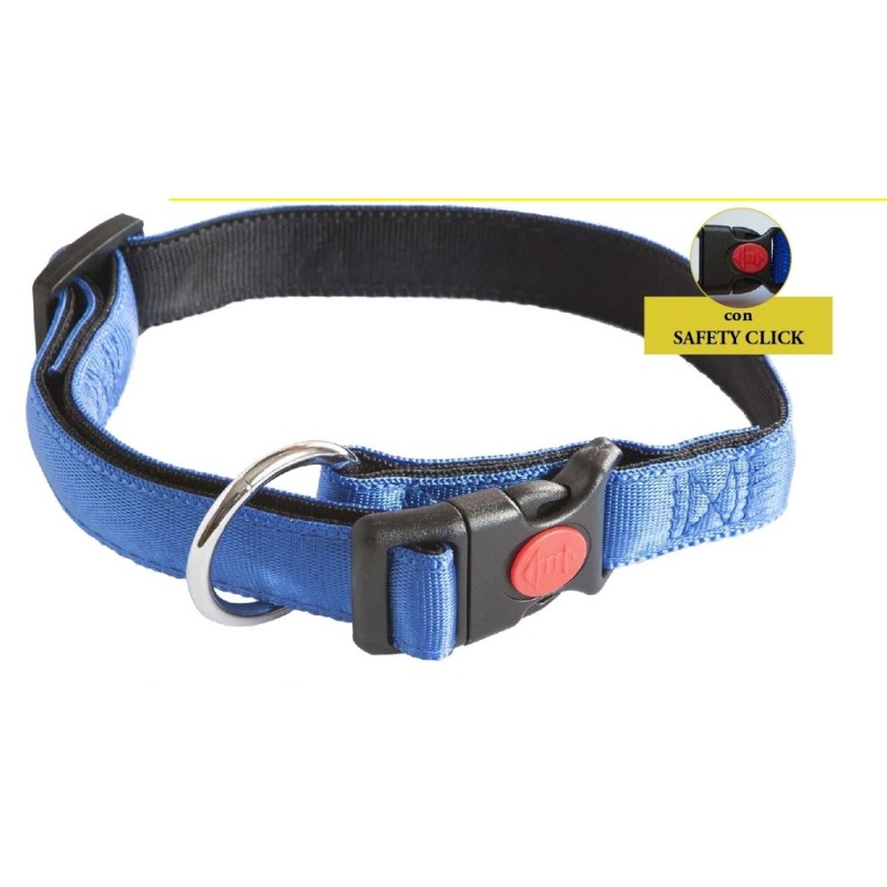 Velma collare bicolor blu/nero in naylon con safety click 35 mm x 15 mm