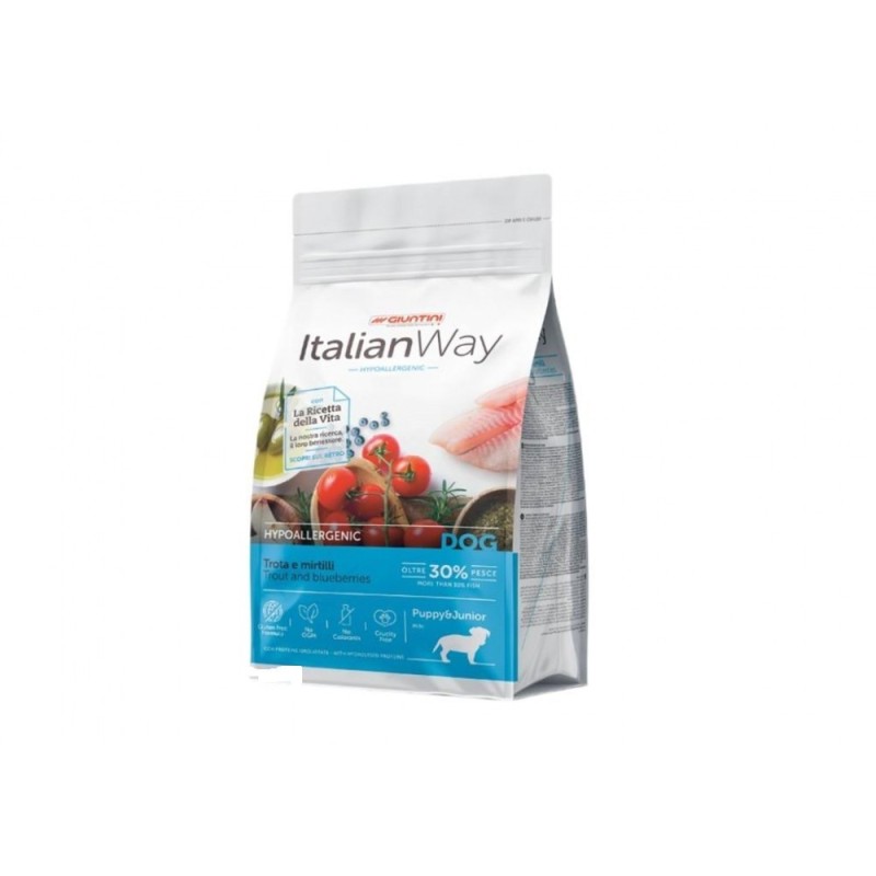 Italian way Dog Hypoallergenic Puppy/Junior Mini - Trota E Mirtilli 12 Kg