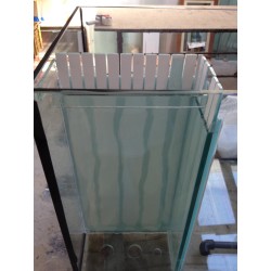 Vasca Acquario Artigianale Professionale  IN TOTAL VETRO EXTRA CHIARO -  130X50X55H - 357LT (CON SUPPORTO MOBILE)