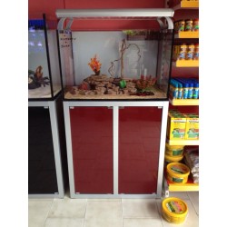 Vasca Acquario Artigianale Professionale  IN TOTAL VETRO EXTRA CHIARO -  130X50X55H - 357LT (CON SUPPORTO MOBILE)