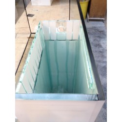 Vasca Acquario Artigianale Professionale  IN TOTAL VETRO EXTRA CHIARO -  130X50X55H - 357LT (CON SUPPORTO MOBILE)