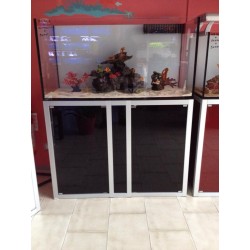 Vasca Acquario Artigianale Professionale  IN TOTAL VETRO EXTRA CHIARO -  130X50X55H - 357LT (CON SUPPORTO MOBILE)