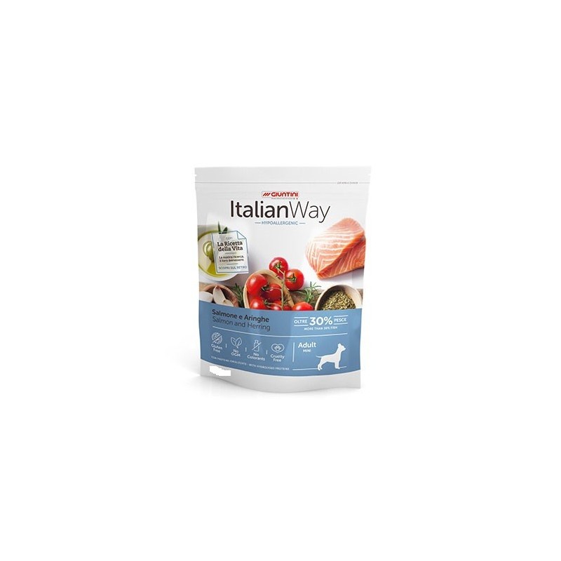 ITALIAN WAY DOG ADULT MINI HYPOALLERGENIC SALMONE E ARINGHE 8 Kg