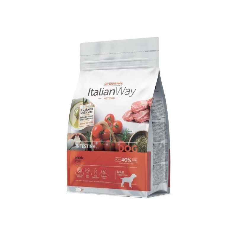 ItalianWay Intestinal Sensitive con Maiale e Piselli Integrali per Cani Adult Medium/Maxi da 12 kg