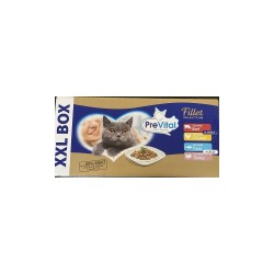 Prevital XXL BOX fillet selection  per Gatti Adulti con Pollo, Manzo, Tonno e Tacchino da 48bstx85 gr