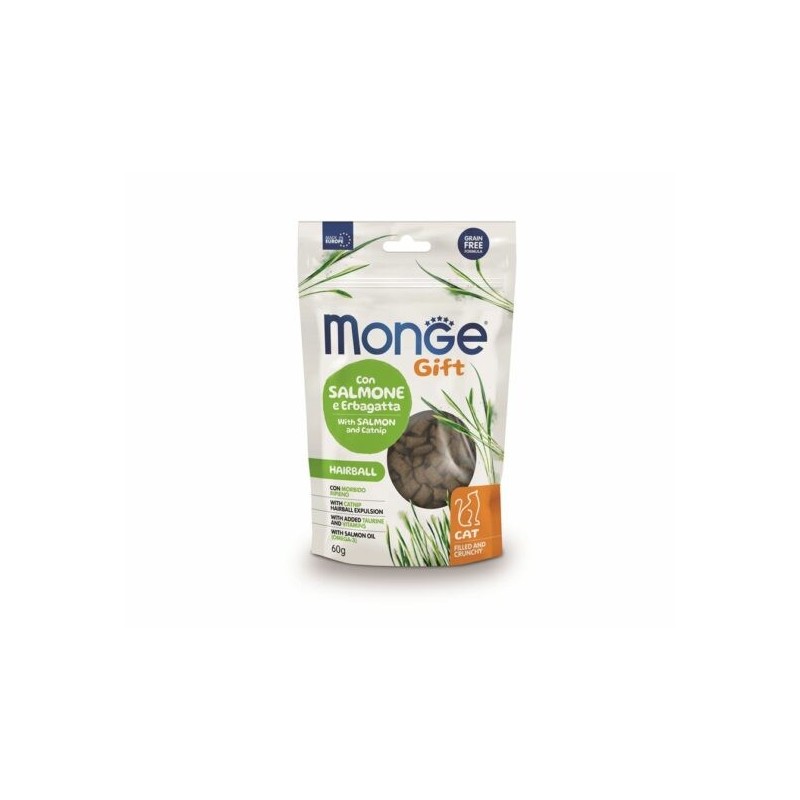 Monge cat snack hairball con salmone ed erbagatta 60 g