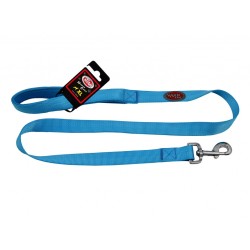 Pet Nova  Guinzaglio in nylon con maniglia sottopelo in NEOPRENE COMFORT taglia XL - 2,5cm (120cm), azzurro.