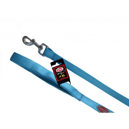 Pet Nova  Guinzaglio in nylon con maniglia sottopelo in NEOPRENE COMFORT taglia XL - 2,5cm (120cm), azzurro.