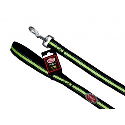 Pet Nova  Guinzaglio in nylon con impugnatura in neoprene NEOPRENE COMFORT taglia XL - 2,5cm (120cm), nero riflettente.
