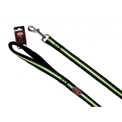 Pet Nova  Guinzaglio in nylon con impugnatura  in neoprene NEOPRENE COMFORT taglia L - 2,0cm (120cm), nero riflettente.