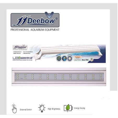 Deebow DEE-40A Plafoniera Nera LED  per acquari (12W) (40cm-45cm)