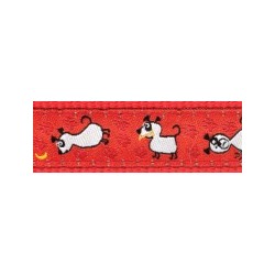 Amiplay Guinzaglio naylon con decorazioni XL 150 cm x 2.5 cm rosso