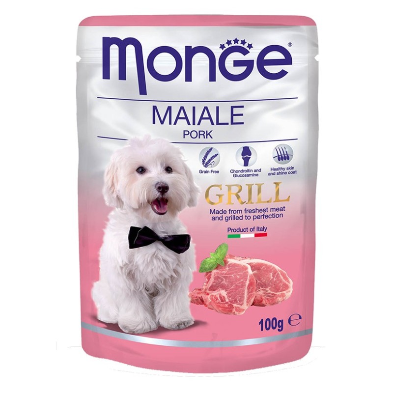 Monge Natural Grill bocconcini umido in bustina con maiale gr.100